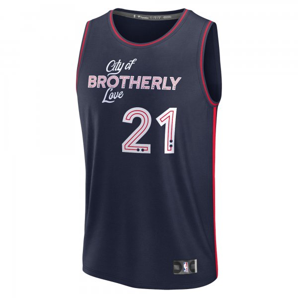 Men's Philadelphia 76ers Joel Embiid Fanatics Navy Fast Break Jersey - City Edition