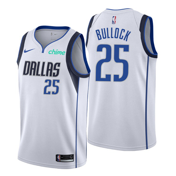 Men's Dallas Mavericks #25 Reggie Bullock White 2021 Swingman Association Edition NBA Jersey