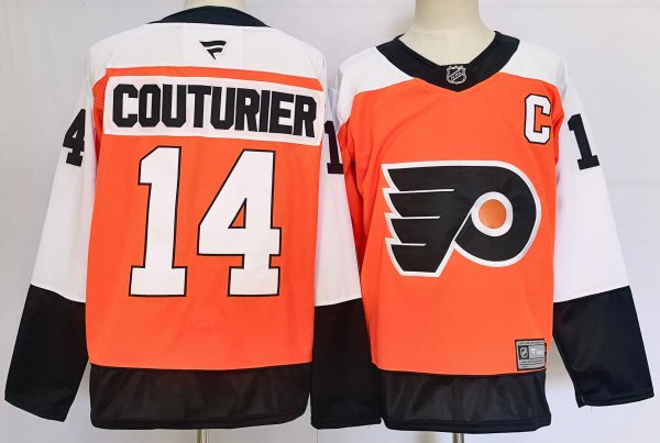 Men's #14 Sean Couturier Philadelphia Flyers Orange City Edition Jersey