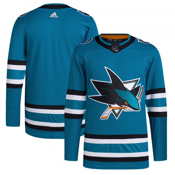 Men's San Jose Sharks adidas Teal Home Primegreen Jersey