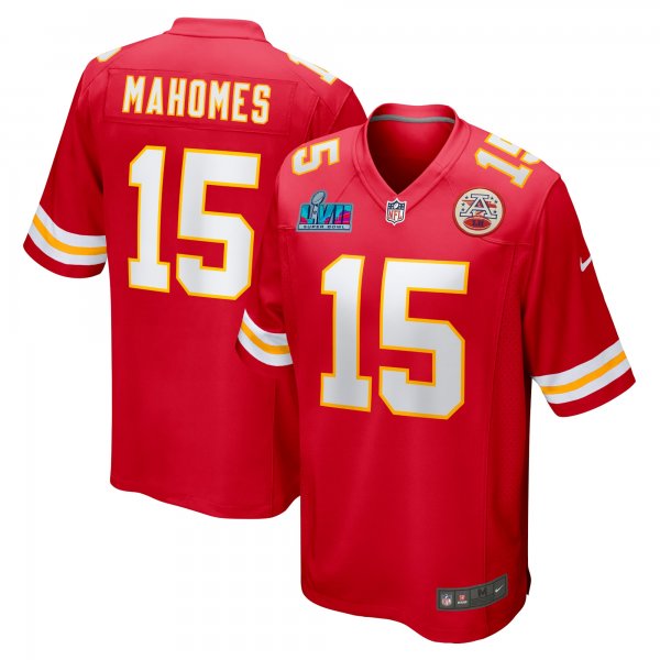 Men's Kansas City Chiefs Patrick Mahomes Nike Red Super Bowl LVII (2022 Season) Patch Game Jersey