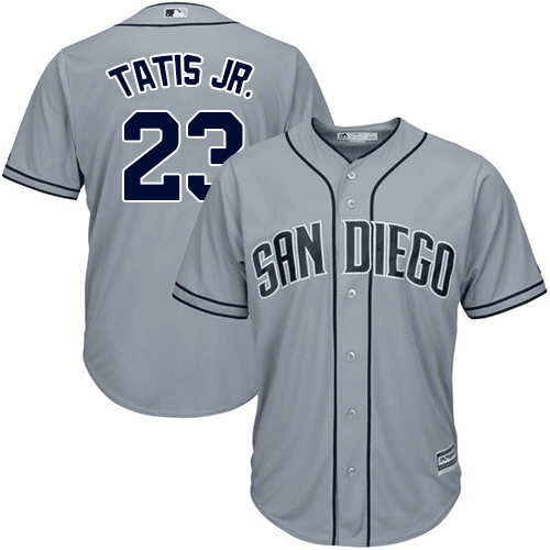 Men's San Diego Padres #23 Fernando Tatis JR. Grey Majestic MLB Road Cool Base Jersey