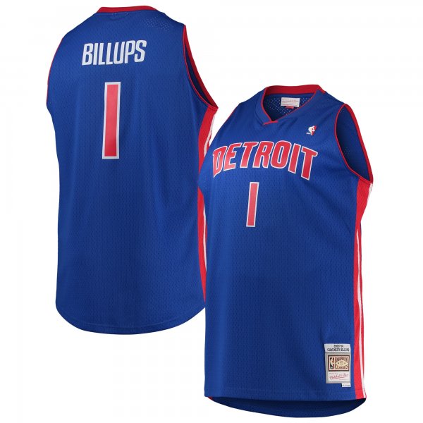 Men's Detroit Pistons Chauncey Billups Mitchell & Ness Blue 2003/04 Big & Tall Hardwood Classics Swingman Jersey