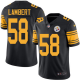 Nike Pittsburgh Steelers #58 Jack Lambert Black Men's Stitched NFL Limited New Color Rush Jersey