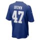 Men's New York Giants Cam Brown Nike Royal Game Jersey