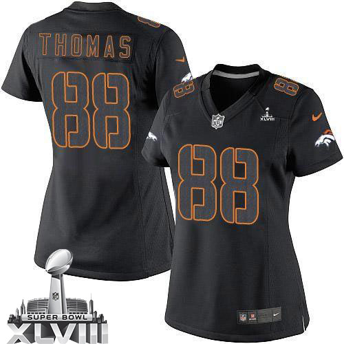 Nike Denver Broncos #88 Demaryius Thomas Black Impact Super Bowl XLVIII Women's Stitched NFL Limited Jersey