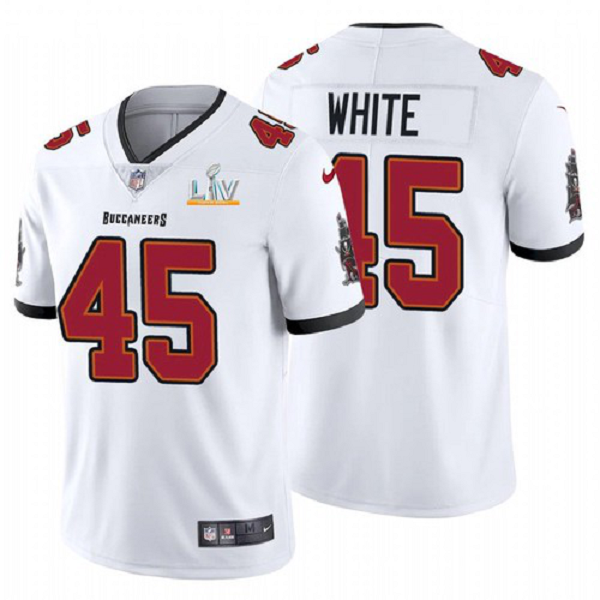 Men's Tampa Bay Buccaneers Devin White White 2021 Super Bowl LV Jersey