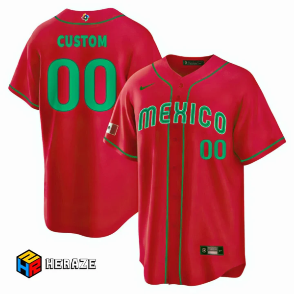 Mexico Baseball Custom 2023 World Baseball Classic Red Classic Jersey