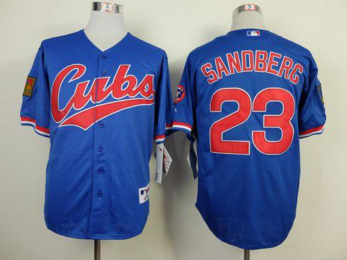 Chicago Cubs #23 Ryne Sandberg Blue 1994 Turn Back The Clock Stitched MLB Jersey