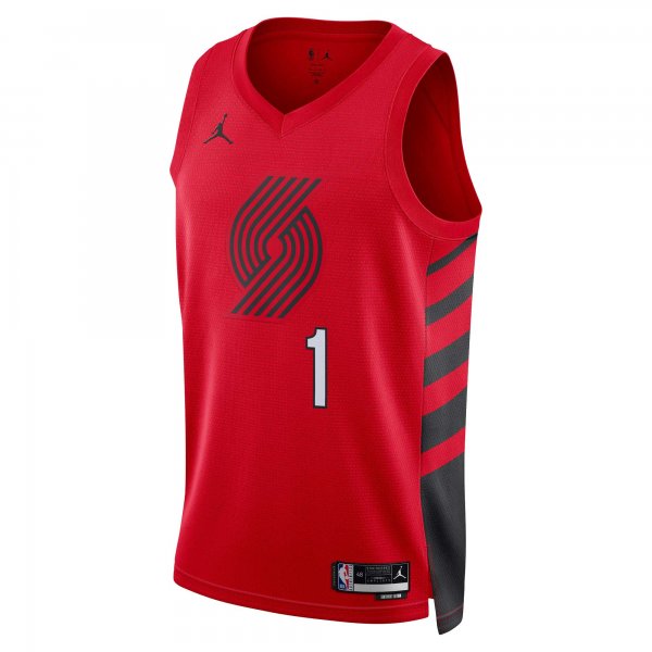 Unisex Portland Trail Blazers Anfernee Simons Jordan Brand Red Swingman Jersey - Statement Edition