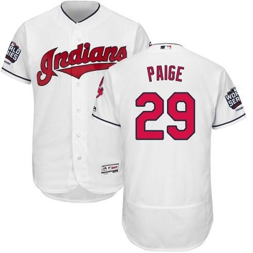 Cleveland Indians #29 Satchel Paige White Flexbase Collection 2016 World Series Bound Stitched MLB Jersey