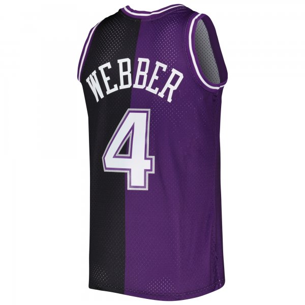 Men's Sacramento Kings Chris Webber Mitchell & Ness Purple/Black Hardwood Classics 2000/01 Split Swingman Jersey