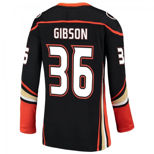 Women's Anaheim Ducks John Gibson Fanatics Black Breakaway Jersey