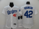 Men's Los Angeles Dodgers #42 Jackie Robinson White Stitched MLB Flex Base Nike Jersey