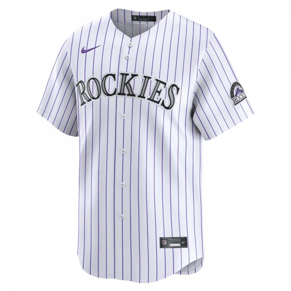 Men's Colorado Rockies  Nike White 2024 Jackie Robinson Day Home Limited Jersey