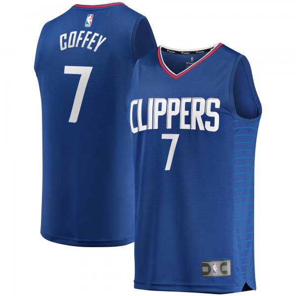 Men's LA Clippers Amir Coffey Fanatics Royal Fast Break Replica Jersey - Icon Edition