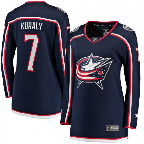 Women's Columbus Blue Jackets Sean Kuraly Fanatics Navy Home Breakaway Player Jersey