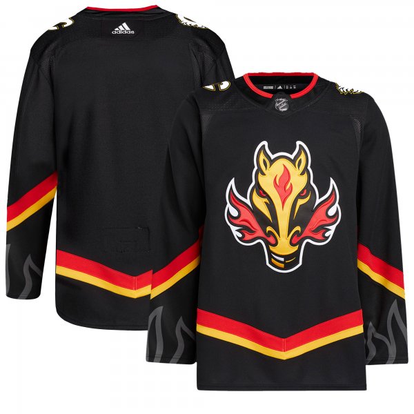 Men's Calgary Flames adidas Black Alternate Primegreen Jersey