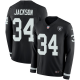 Nike Las Vegas Raiders #34 Bo Jackson Black Team Color Men's Stitched NFL Limited Therma Long Sleeve Jersey