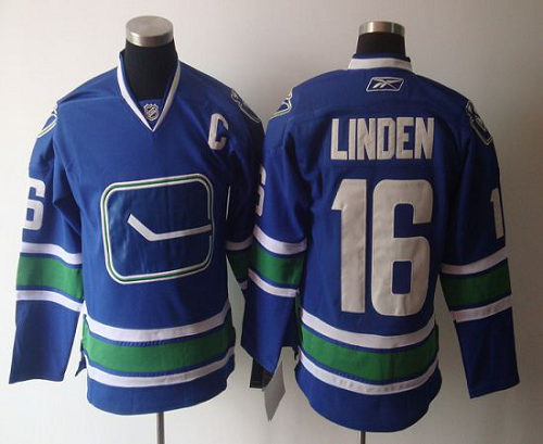 Vancouver Canucks #16 Trevor Linden Blue Third Stitched NHL Jersey