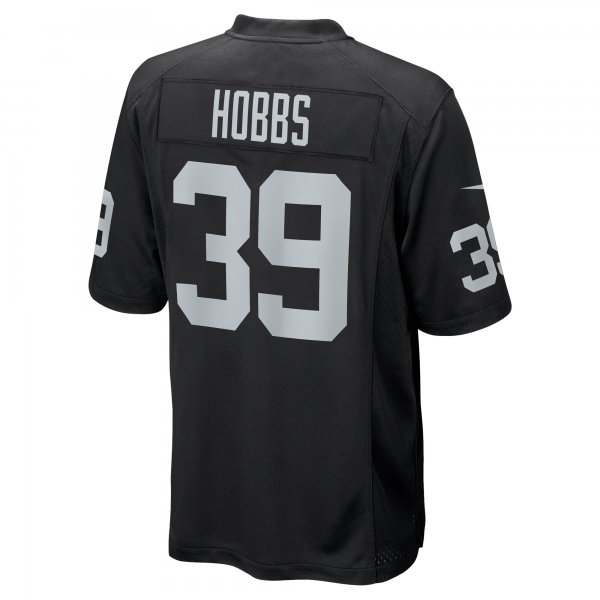 Men's Las Vegas Raiders Nate Hobbs Nike Black Game Jersey