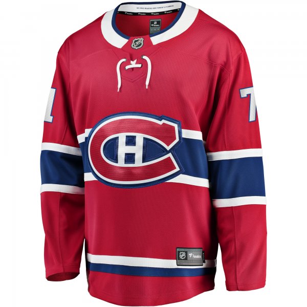 Men's Montreal Canadiens Jake Evans Fanatics Red Home Breakaway Player Jersey