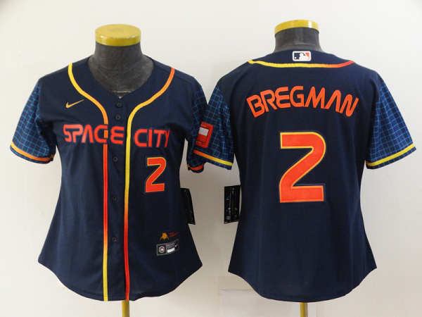 Women's Houston Astros #2 Alex Bregman Nike Navy 2022 City Connect Replica MLB Jersey