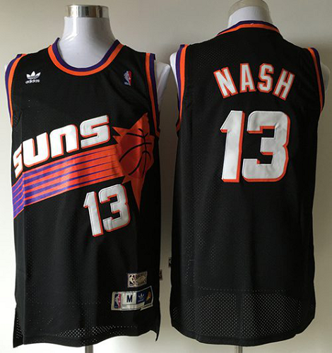 Men's Phoenix Suns #13 Steve Nash Black Throwback Stitched NBA Jersey