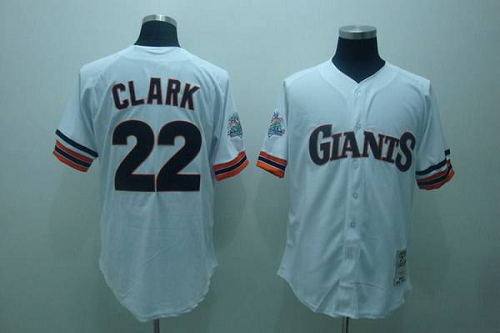 Mitchell And Ness 1989 San Francisco Giants #22 Will Clark Stitched White Throwback MLB Jersey