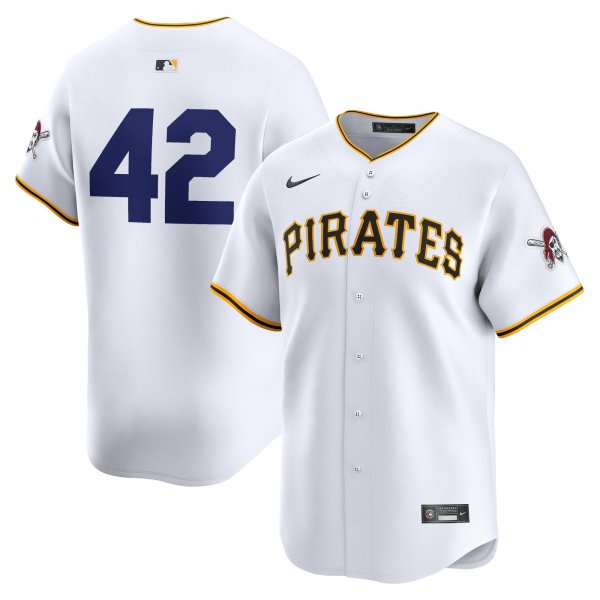 Men's Pittsburgh Pirates  Nike White 2024 Jackie Robinson Day Home Limited Jersey