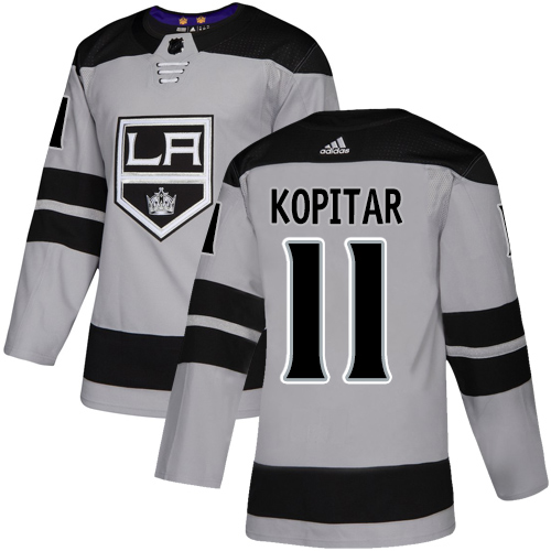 Adidas Los Angeles Kings #11 Anze Kopitar Gray Alternate Stitched Youth NHL Jersey