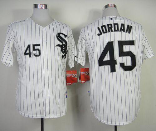 Chicago White Sox #45 Michael Jordan Stitched White Black Strip MLB Jersey