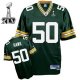 Men's Green Bay Packers #50 A.J. Hawk Green Super Bowl XLV Stitched NFL Jersey