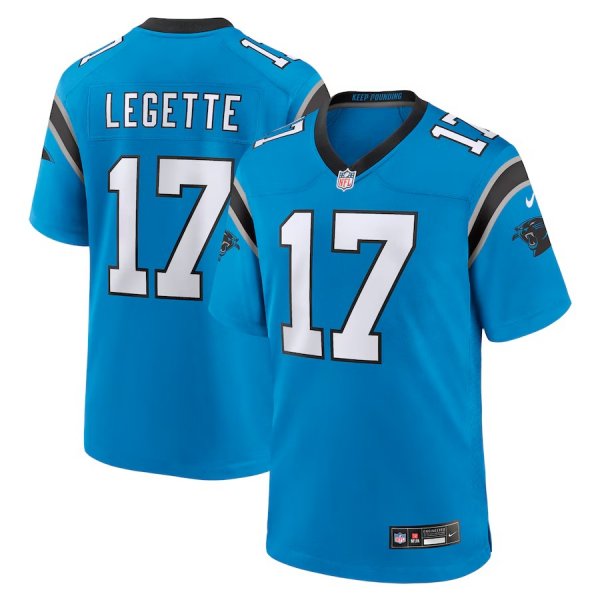 Men's Carolina Panthers #17 Xavier Legette Nike Blue Alternate Limited Jersey