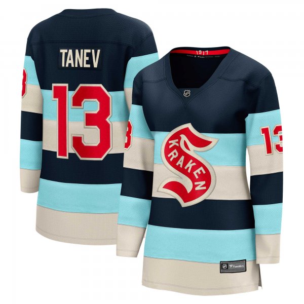 Women's Seattle Kraken #13 Brandon Tanev Deep Sea Blue 2024 NHL Winter Classic Breakaway Player Jersey