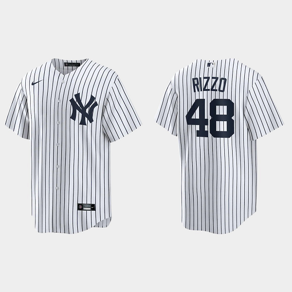 Men's New York Yankees #48 Anthony Rizzo Cool Base Home White Jersey