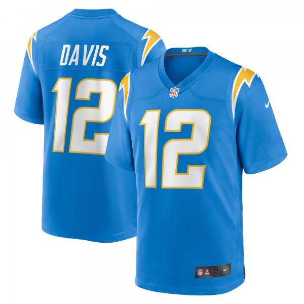 Men's Los Angeles Chargers Derius Davis Nike Powder Blue Team Game Jersey