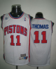 Men's Throwback Detroit Pistons #11 Thomas White Stitched NBA Jersey