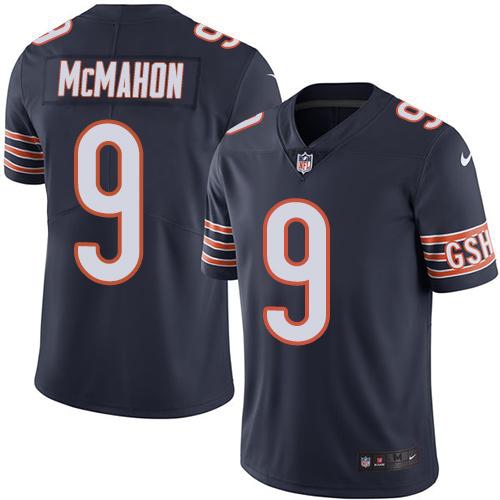 Men's Nike Chicago Bears #9 Jim McMahon Navy Blue Team Color Stitched NFL Vapor Untouchable Limited Jersey