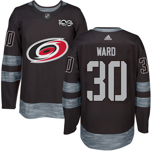 Adidas Carolina Hurricanes #30 Cam Ward Black 1917-2017 100th Anniversary Stitched NHL Jersey