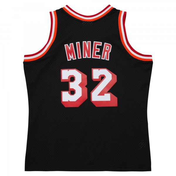 Men's Miami Heat Harold Miner Mitchell & Ness Black 1992/93 Hardwood Classics Swingman Throwback Jersey