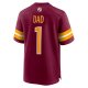 Men's Washington Commanders Number 1 Dad Nike Burgundy Game Jersey