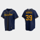 Men's Milwaukee Brewers #39 Corbin Burnes MLB Navy Cool Base Alternate Jersey