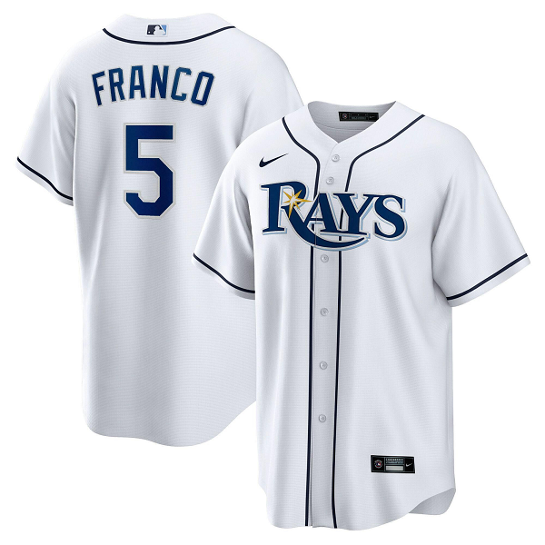 Men's Tampa Bay Rays #5 Wander Franco White Home Jersey