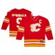 Men's Calgary Flames Lanny McDonald Mitchell & Ness Red Captain Patch 1988/89 Blue Line Player Jersey