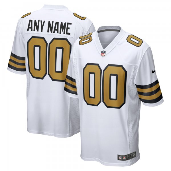 Men's New Orleans Saints  Nike White Alternate Custom Game Jersey