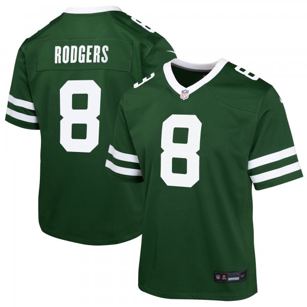 Youth New York Jets Aaron Rodgers Nike Gotham Green Game Jersey