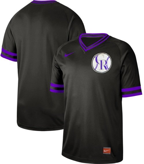 Men's Nike Colorado Rockies Blank Black Cooperstown Collection Stitched MLB Jersey