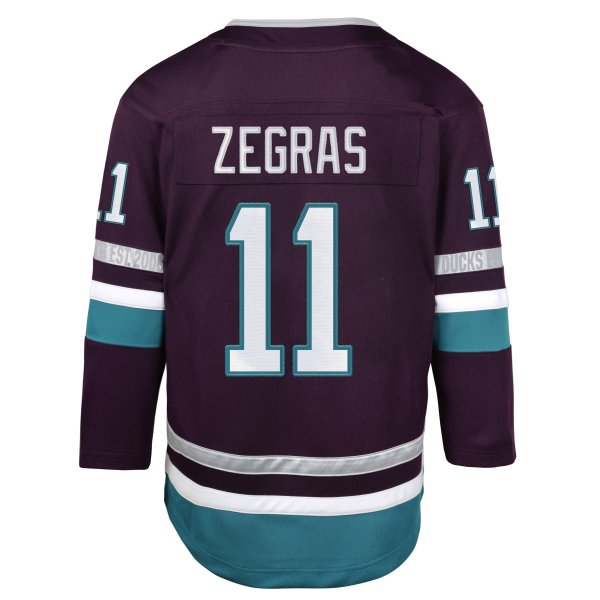 Youth Anaheim Ducks Trevor Zegras Purple 30th Anniversary Premier Player Jersey