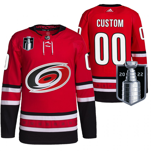 Men's Carolina Hurricanes 2022 Stanley Cup Playoffs Red Custom Jersey